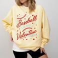 Baseball Is My Valentine Coach Player Lovers Cool Sport Love Comfort Colors Sweatshirt Blue Spruce