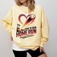 Baseball Valentine Love Is Our Home Run Apparel Comfort Colors Sweatshirt Blue Spruce