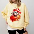 Baseball Valentine's Day Drip Ice Cream Team Comfort Colors Sweatshirt Blue Spruce