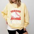 Beware Serious Baseball Mom Game Cheerleading Family Comfort Colors Sweatshirt Blue Spruce