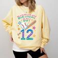 Birthday Boy 12th Birthday Baseball Comfort Colors Sweatshirt Blue Spruce