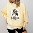 Bleached Messy Bun Game Day Vibes Baseball Mom Game Day Comfort Colors Sweatshirt Blue Spruce Bleached Messy Bun Game Day Vibes Baseball Mom Game Day Comfort Colors Sweatshirt Blue Spruce