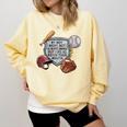My Boy Might Not Always Swing Baseball Mom Comfort Colors Sweatshirt Blue Spruce