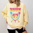 Bruh Baseball Ice Cream Drip Number 67 Player 67th Birthday Comfort Colors Sweatshirt Blue Spruce Bruh Baseball Ice Cream Drip Number 67 Player 67th Birthday Comfort Colors Sweatshirt Blue Spruce