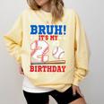Bruh It's My 2nd Birthday Boy Baseball Themed Party Comfort Colors Sweatshirt Blue Spruce Bruh It's My 2nd Birthday Boy Baseball Themed Party Comfort Colors Sweatshirt Blue Spruce