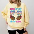 Bruh Its My 67 33 Day Of School Baseball Boys Kids 100th Day Comfort Colors Sweatshirt Blue Spruce