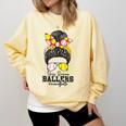 Busy Raising Ballers Softball Messy Bun Baseball Mom Comfort Colors Sweatshirt Blue Spruce Busy Raising Ballers Softball Messy Bun Baseball Mom Comfort Colors Sweatshirt Blue Spruce