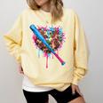 Camo Baseball Heart Drip Valentine Baseball Icecream Boys Comfort Colors Sweatshirt Blue Spruce