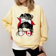 Canadian Baseball Mom Canada Flag Baseball Girl Comfort Colors Sweatshirt Blue Spruce
