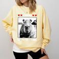 Capybara Love Valentines Day Cute Animal Hearts Raglan Baseball Tee Comfort Colors Sweatshirt Blue Spruce