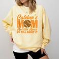 Catcher's Mom And Not Afraid Leopard Baseball Mom Comfort Colors Sweatshirt Blue Spruce Catcher's Mom And Not Afraid Leopard Baseball Mom Comfort Colors Sweatshirt Blue Spruce