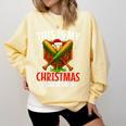 My Christmas Baseball Pajama Helmet Santa Xmas Men Boys Comfort Colors Sweatshirt Blue Spruce