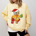 Christmas Gingerbread Man Baseball Player Catcher Comfort Colors Sweatshirt Blue Spruce
