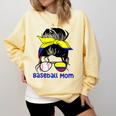 Colombia Baseball Mom Messy Bun Comfort Colors Sweatshirt Blue Spruce