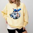 Cool Rabbit Baseball Easter Men Boy Toddler Kid Comfort Colors Sweatshirt Blue Spruce
