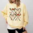 Coquette Bow XOXO Baseball Lover Heart Valentine Game Day Comfort Colors Sweatshirt Blue Spruce Coquette Bow XOXO Baseball Lover Heart Valentine Game Day Comfort Colors Sweatshirt Blue Spruce