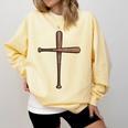 Cross Baseball Bats Christian Faith Sports Coach Pitcher Comfort Colors Sweatshirt Blue Spruce Cross Baseball Bats Christian Faith Sports Coach Pitcher Comfort Colors Sweatshirt Blue Spruce