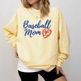 Cute Baseball Mom Heart Matching Mama Mother's Day Women's Comfort Colors Sweatshirt Blue Spruce