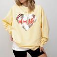 Cute Baseball Mom Heart Mother's Day Sport Mama Mom Life Comfort Colors Sweatshirt Blue Spruce
