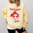 Cute Love Baseball BigLeague Babe Hot Baseball Mom Comfort Colors Sweatshirt Blue Spruce