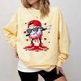 Dabbing Baseball Drip Ice Cream Youth Boy Valentines Day Comfort Colors Sweatshirt Blue Spruce