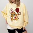 Dabbing Cool Cat Baseball 5th Birthday Comfort Colors Sweatshirt Blue Spruce