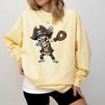 Dabbing Pirate Skeleton Baseball Dab Costume Boys Kids Men Comfort Colors Sweatshirt Blue Spruce