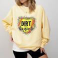 Dirt And Diamonds Baseball Leopard Baseball Mom Comfort Colors Sweatshirt Blue Spruce