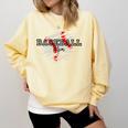 Distressed Baseball Mom Comfort Colors Sweatshirt Blue Spruce