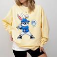 Dripping Drip Baseball Rabbit Bunny Easter Men Boy Kid Comfort Colors Sweatshirt Blue Spruce Dripping Drip Baseball Rabbit Bunny Easter Men Boy Kid Comfort Colors Sweatshirt Blue Spruce