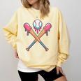 Dripping Pink Baseball Crossed Bats Summer Comfort Colors Sweatshirt Blue Spruce Dripping Pink Baseball Crossed Bats Summer Comfort Colors Sweatshirt Blue Spruce