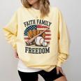 Faith Family Freedom Patriotic Christian Baseball Game Day Comfort Colors Sweatshirt Blue Spruce