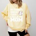 My Favorite Baseball Player Calls Me Mom Comfort Colors Sweatshirt Blue Spruce