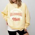 My Favorite Little Slugger Calls Me Mom Proud Baseball Mom Comfort Colors Sweatshirt Blue Spruce