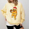 Gingerbread Man Baseball Christmas Comfort Colors Sweatshirt Blue Spruce
