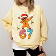 Gingerbread Six Seven 67 Ice Cream Drip Baseball Comfort Colors Sweatshirt Blue Spruce