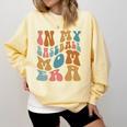 Groovy In My Baseball Mom Era Softball Game Day Comfort Colors Sweatshirt Blue Spruce