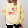 Groovy Retro I Love Hot Baseball Moms With After Game Snacks Comfort Colors Sweatshirt Blue Spruce
