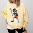 Halloween Skeleton Playing Baseball 67 Six Seven Meme Comfort Colors Sweatshirt Blue Spruce Halloween Skeleton Playing Baseball 67 Six Seven Meme Comfort Colors Sweatshirt Blue Spruce