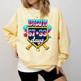 Happy 6733 Days Of School Baseball Drip 100th Day Of School Comfort Colors Sweatshirt Blue Spruce