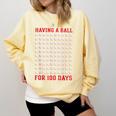 Having A Ball For 100 Days Of School 100th Baseball Comfort Colors Sweatshirt Blue Spruce Having A Ball For 100 Days Of School 100th Baseball Comfort Colors Sweatshirt Blue Spruce