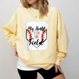 My Heart Is On That Field Baseball Mom Momm Comfort Colors Sweatshirt Blue Spruce
