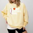 I Heart Hot Baseball Moms Comfort Colors Sweatshirt Blue Spruce