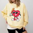 Heart Play Baseball Valentine's Day Teens Boys Girls Kids Comfort Colors Sweatshirt Blue Spruce Heart Play Baseball Valentine's Day Teens Boys Girls Kids Comfort Colors Sweatshirt Blue Spruce