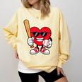 Heart Playing Baseball Valentines Day Comfort Colors Sweatshirt Blue Spruce Heart Playing Baseball Valentines Day Comfort Colors Sweatshirt Blue Spruce
