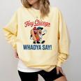 Hey Chicago Whadya Say Baseball Hot Dog Comfort Colors Sweatshirt Blue Spruce Hey Chicago Whadya Say Baseball Hot Dog Comfort Colors Sweatshirt Blue Spruce