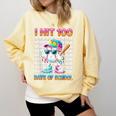 I Hit 100 Days Of School Baseball Ice Cram Drip 100th Boys Comfort Colors Sweatshirt Blue Spruce