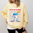 I Hit 100 Days Of School Baseball Player Kids Boys Son Comfort Colors Sweatshirt Blue Spruce