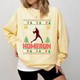 Ho Ho Homerun Xmas Sports Player Baseball Ugly Christmas Comfort Colors Sweatshirt Blue Spruce Ho Ho Homerun Xmas Sports Player Baseball Ugly Christmas Comfort Colors Sweatshirt Blue Spruce