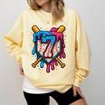 HUGvyn 7th Birthday Baseball Ice Cream Drip Number 7 Kid Boy Comfort Colors Sweatshirt Blue Spruce HUGvyn 7th Birthday Baseball Ice Cream Drip Number 7 Kid Boy Comfort Colors Sweatshirt Blue Spruce